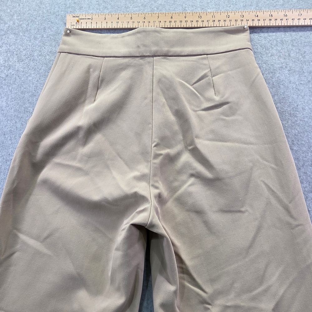 HM‎ Womens Wide Leg Dress Pants Tan Beige Size 4 Professional Trouser Slacks - Picture 11 of 11